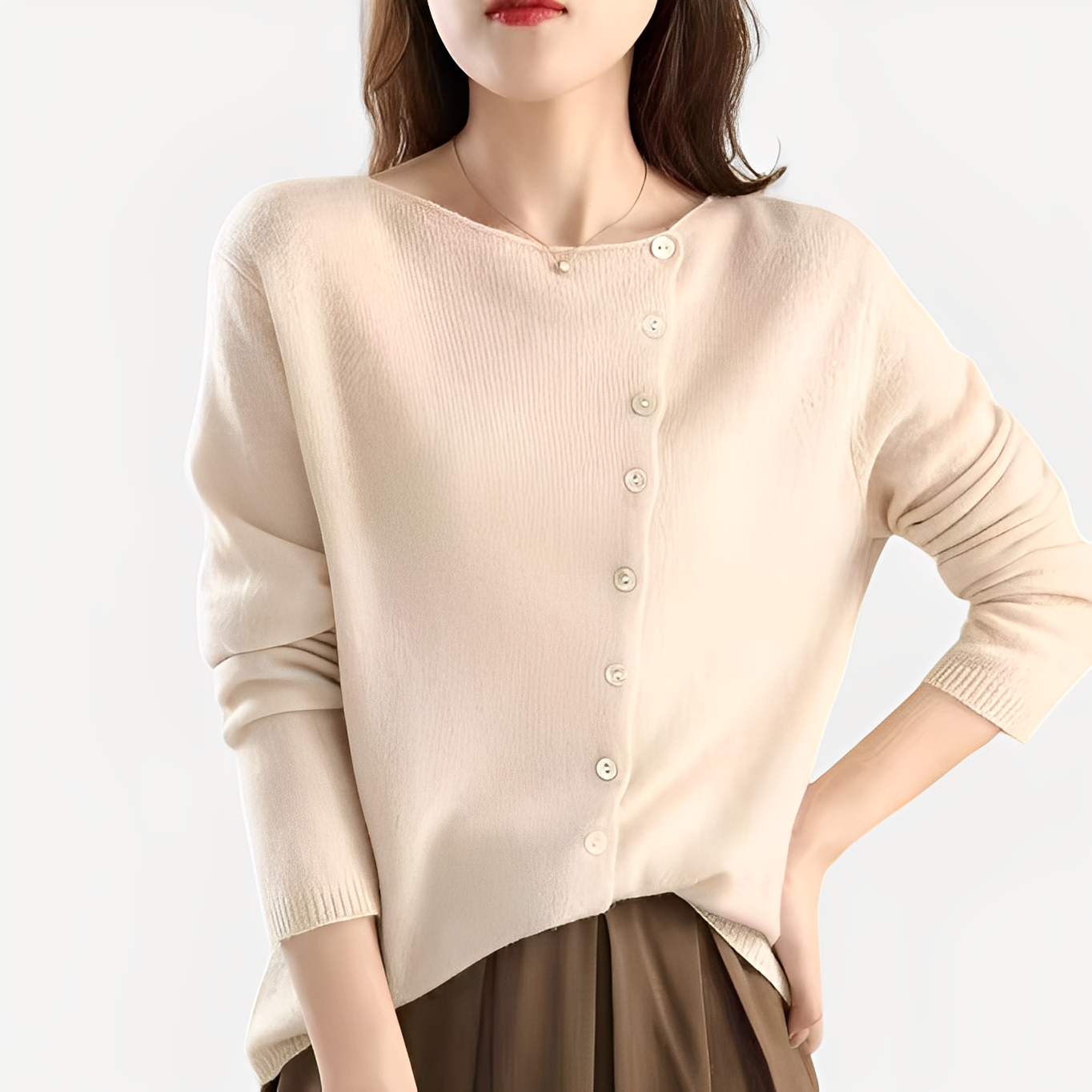 Daria - Elegant, warm single-breasted cardigan for women