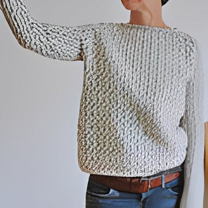 Lucrèce - Locker geschnittener Damenstrickpullover mit Bateau-Ausschnitt