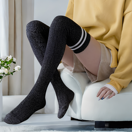 Zella - Modische Damen-Overkneesocken