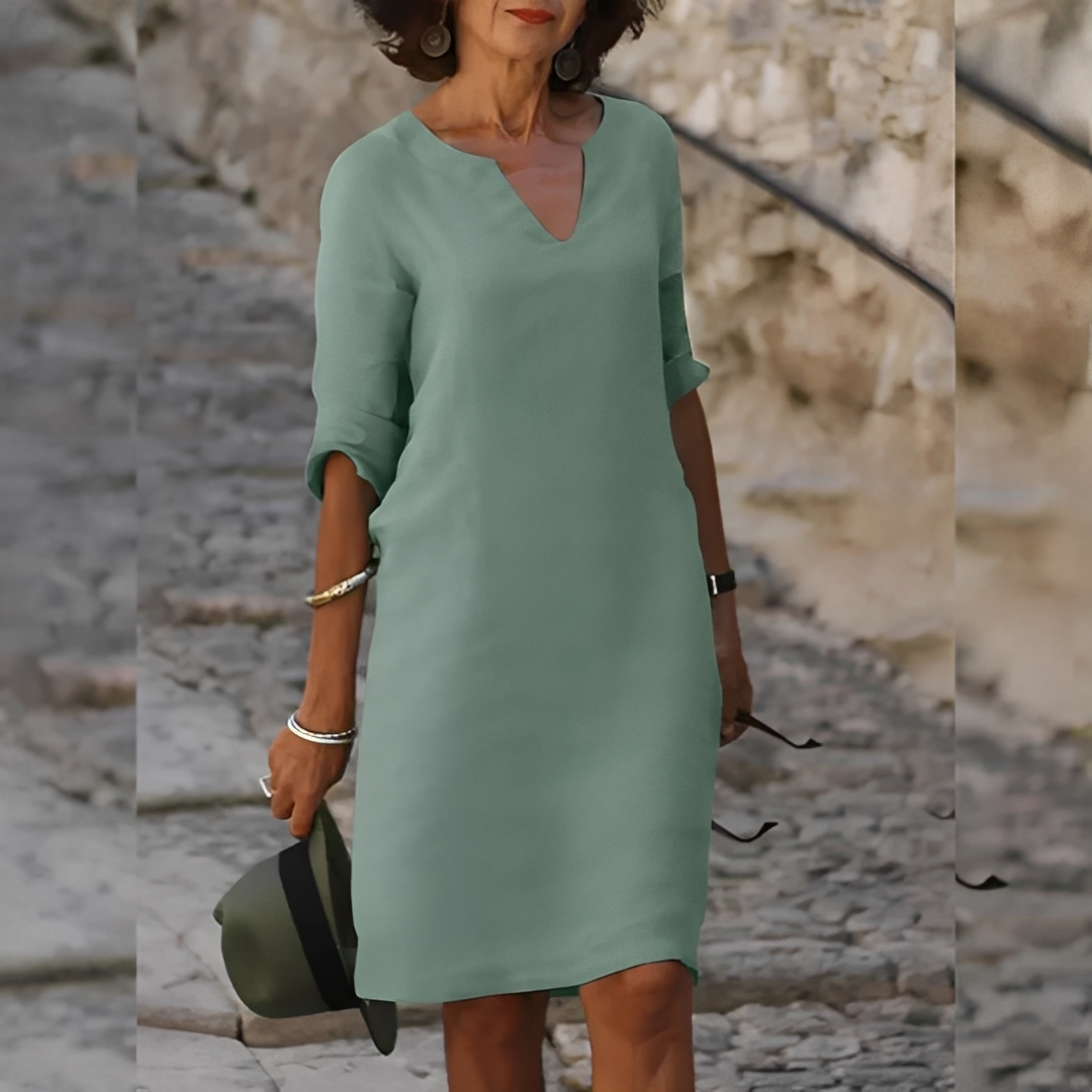 Guilaine - Elegantní šaty s výstřihem do V pro dámy