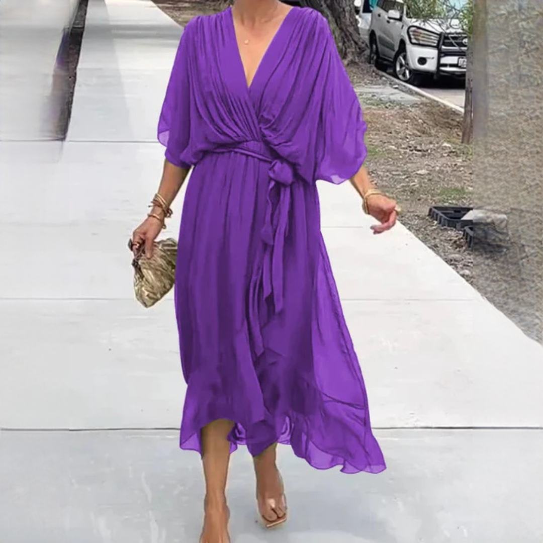 Demara - Elegantes V-Ausschnitt-Kleid für Damen