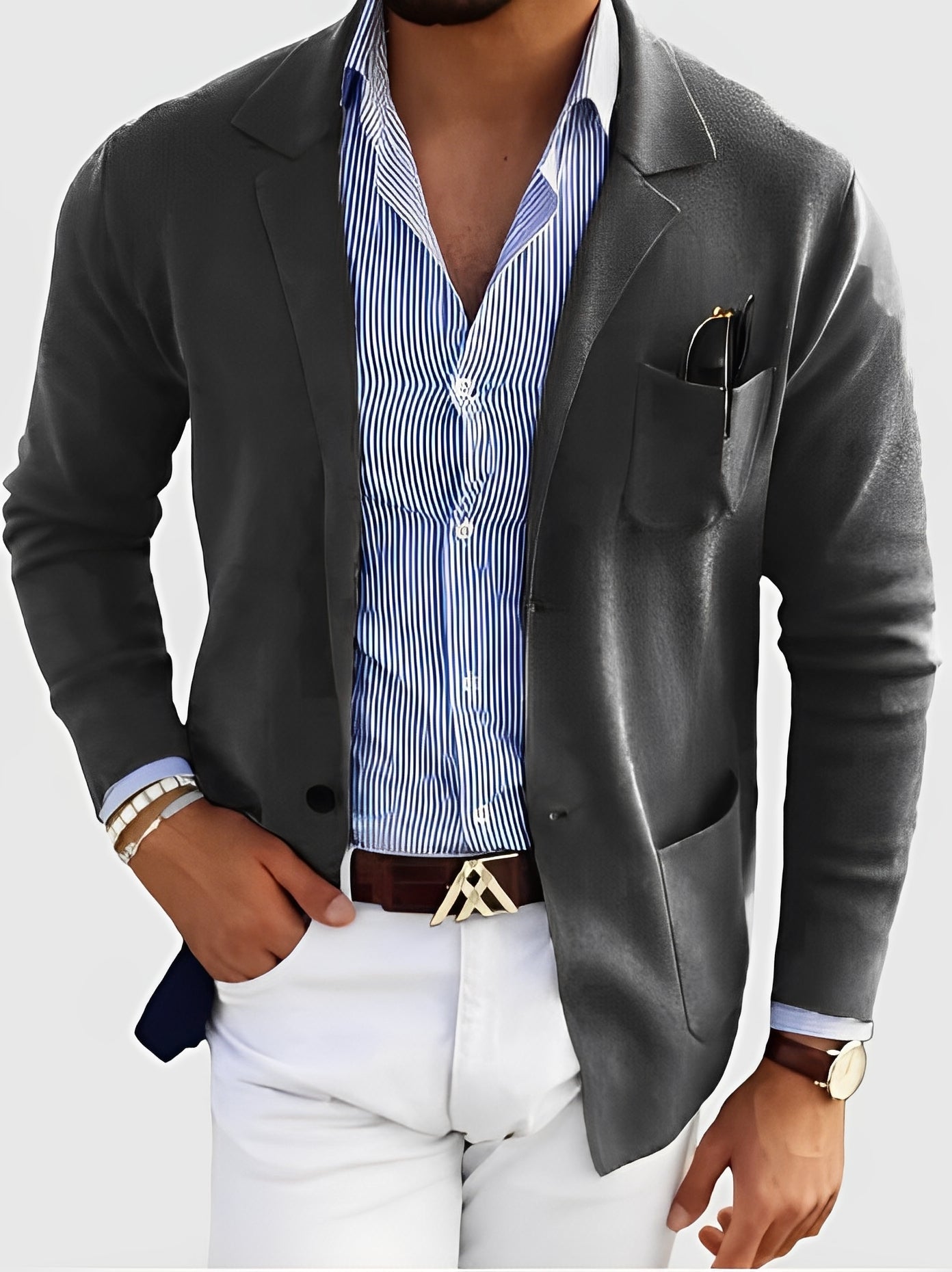 Darrin - Gilet tricoté confortable pour homme avec poches