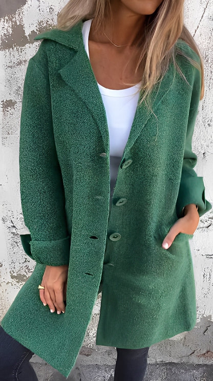 Meridith - Manteau élégant pour femme avec grand col à revers