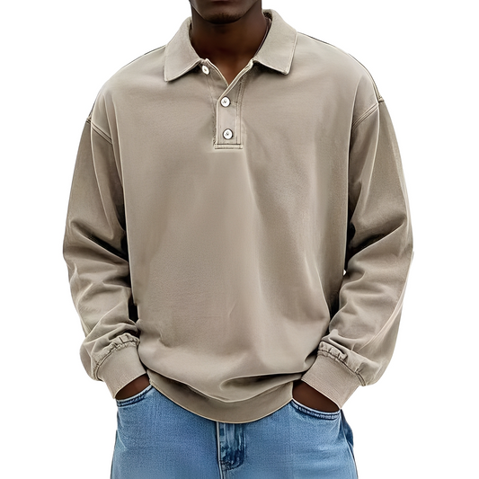 Chris - T-shirt classique à manches longues épaisses pour hommes