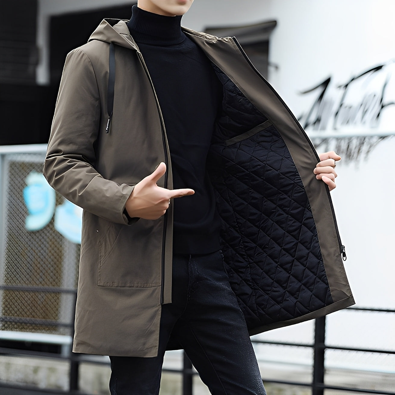 Derren - Komfortowa, lekka kurtka męska z kapturem