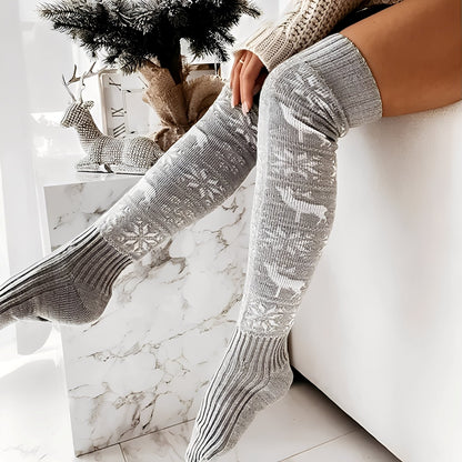 Carol - Stylish knitted Christmas socks for women