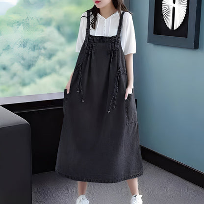 Kelsey - Freizeit-Denimkleid mit Taschen für Frauen