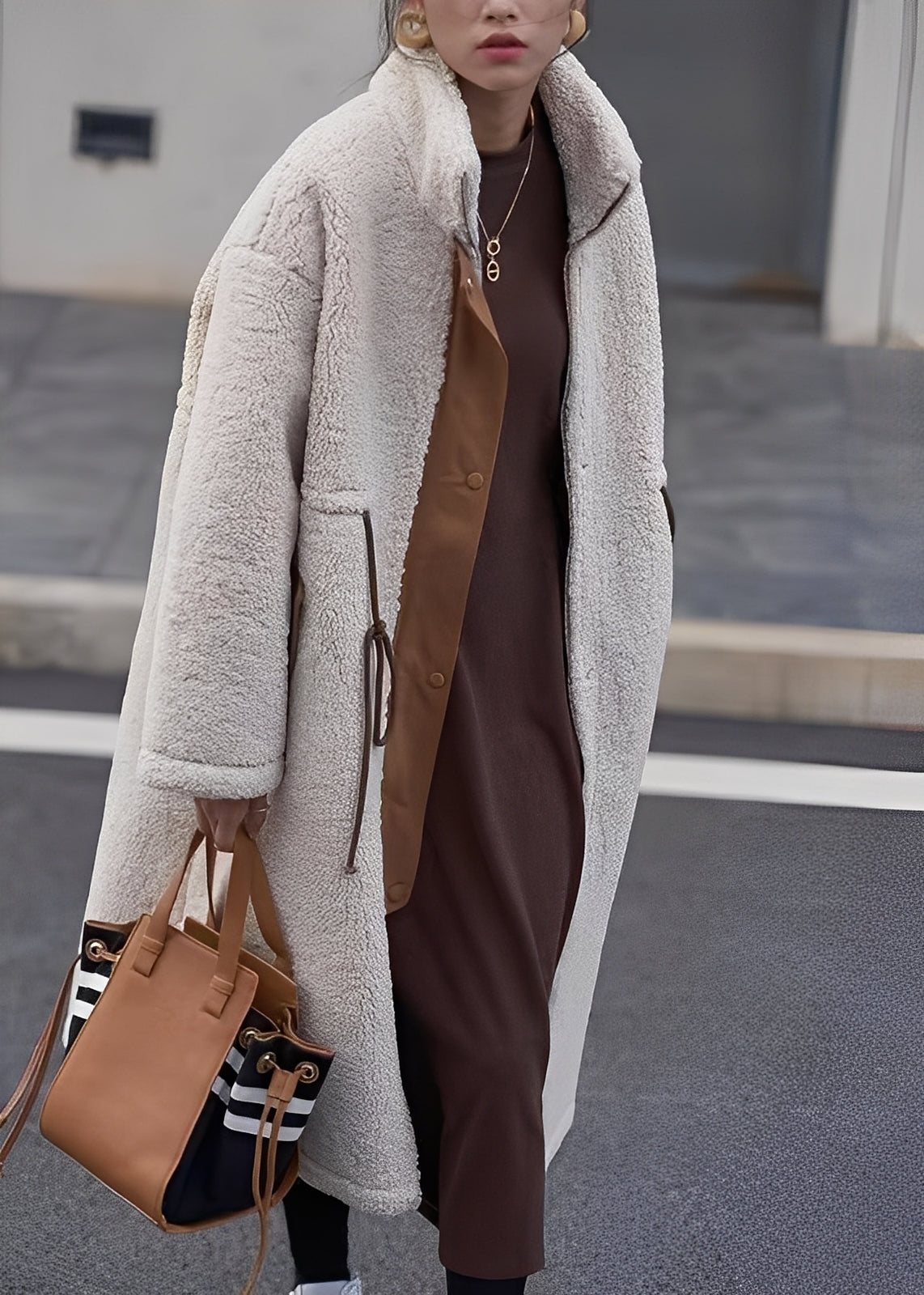 Noelene - Bequemer, lockerer Damen-Wollmantel