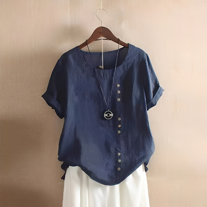Corrine - Chemisier en lin classique et décontracté pour femmes