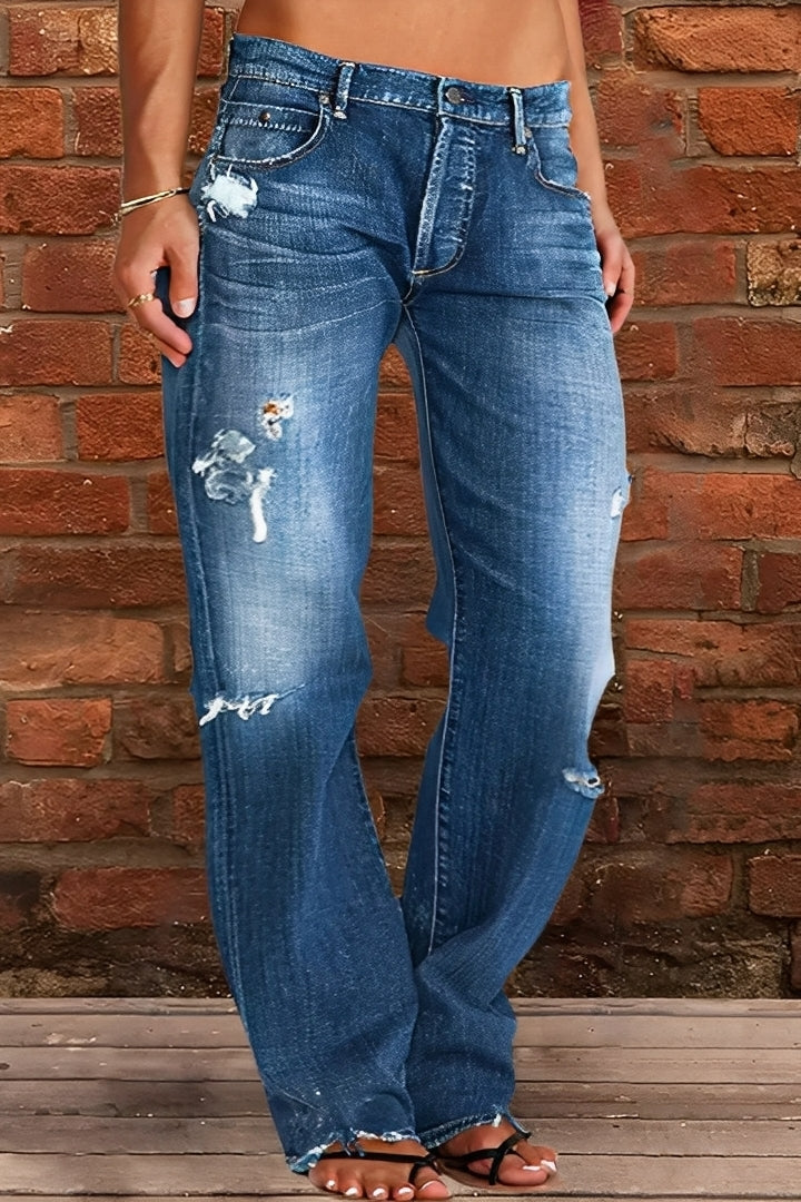 Demetria - Classic women's jeans with low waist