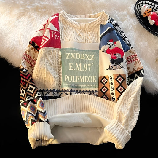 Charles - Stilvoller, locker gestrickter Weihnachtspullover für Damen