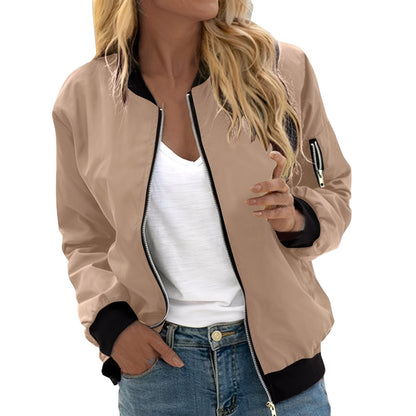 Shirlee - Veste bomber femme confortable au style rétro classique