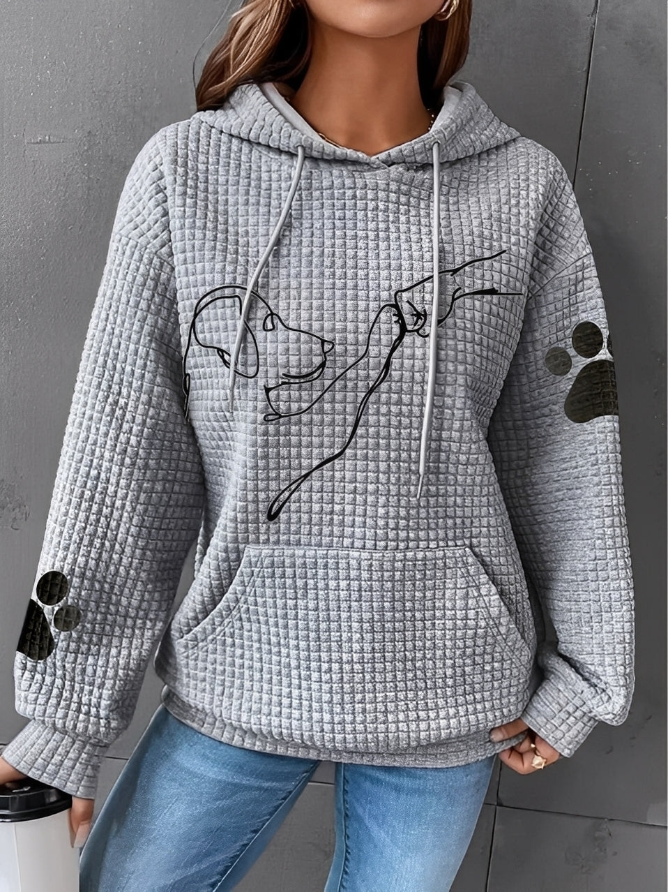 Berenice - Bedrucktes, warmes Frauen-Hoodie