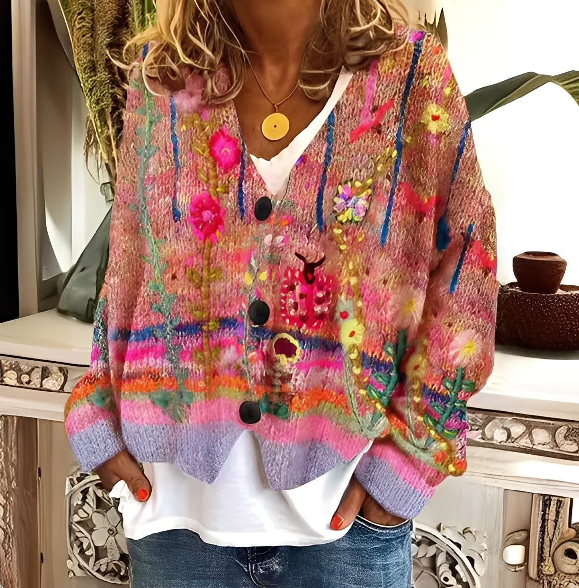 Daphné - Bequemer und farbenfroher Pullover für Damen