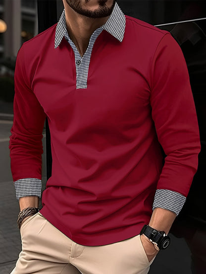 Xander - Elegantes Langarm-Poloshirt für Männer