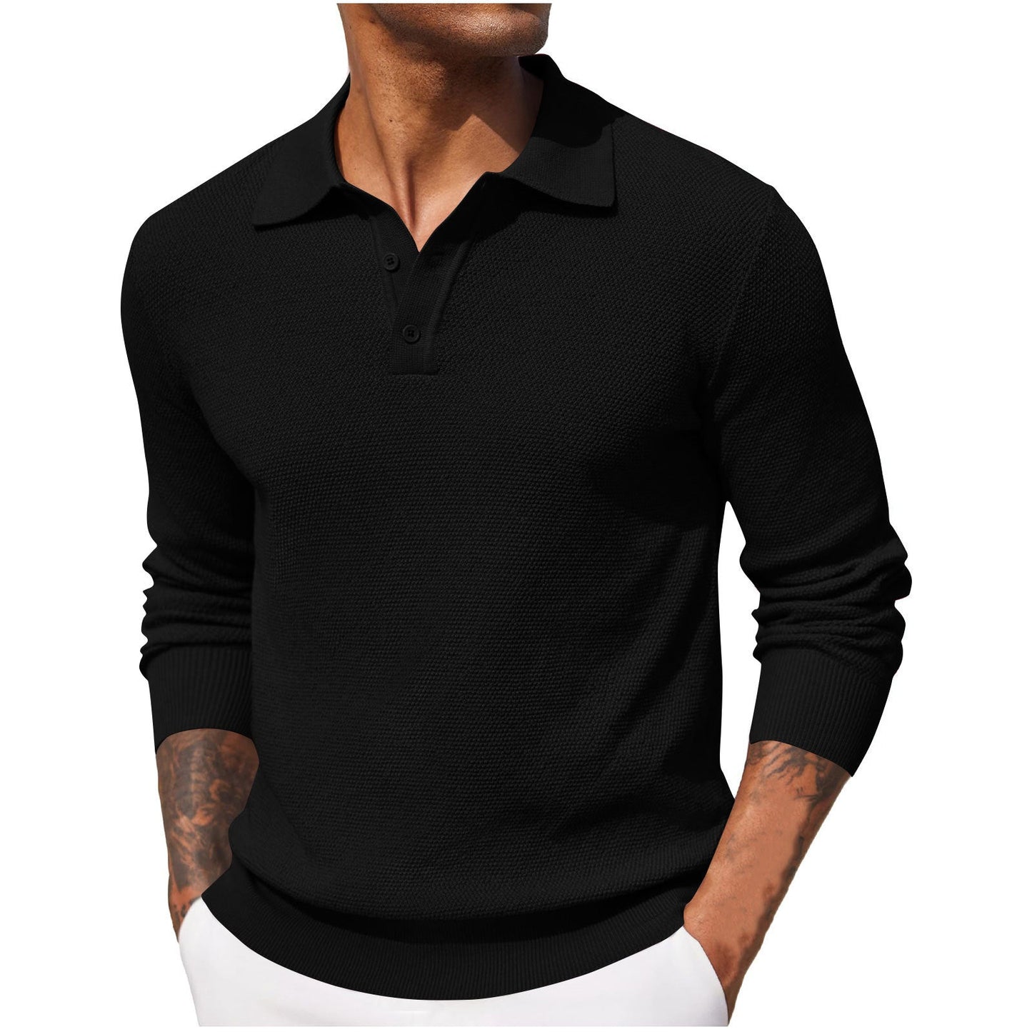Jerrod - Elegante polo para hombre con mangas largas