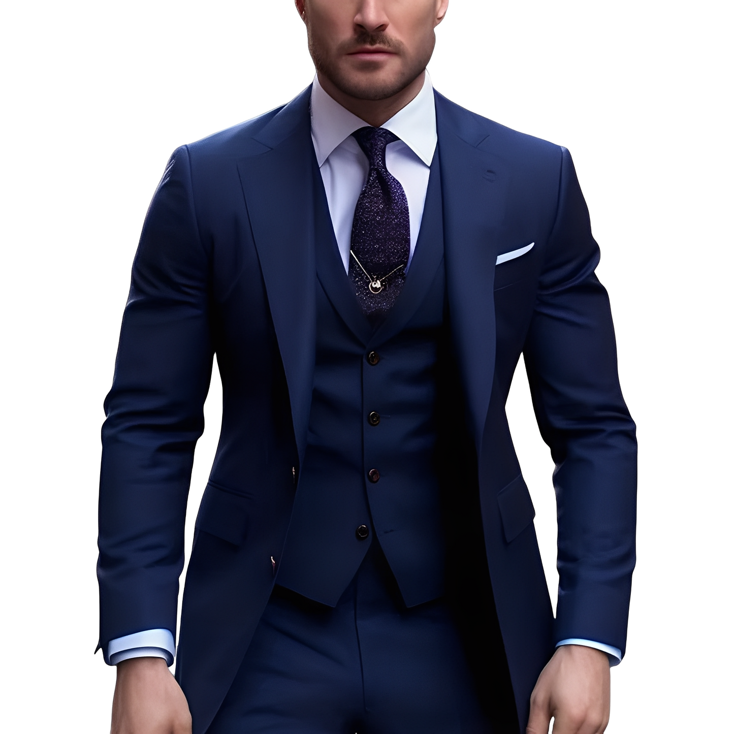 Austin - Traje de 3 piezas a la moda para hombre