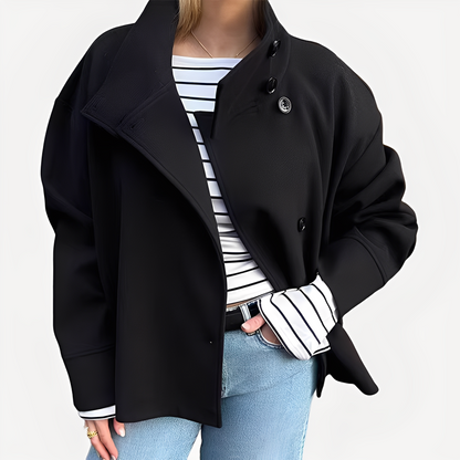 Carolyn - Stylowa, jednorzędowa damska kurtka wełniana