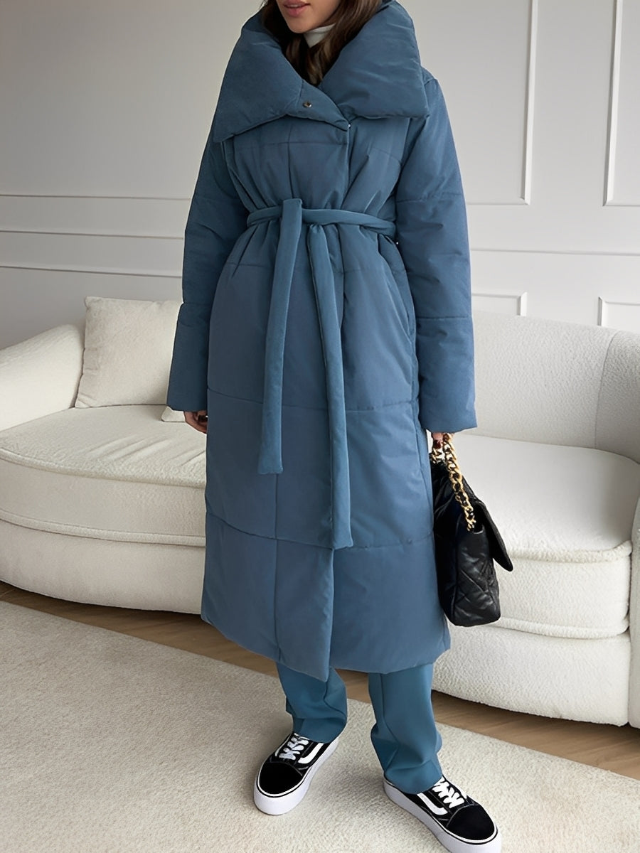 Adaline - długa, ciepła, pikowana kurtka damska