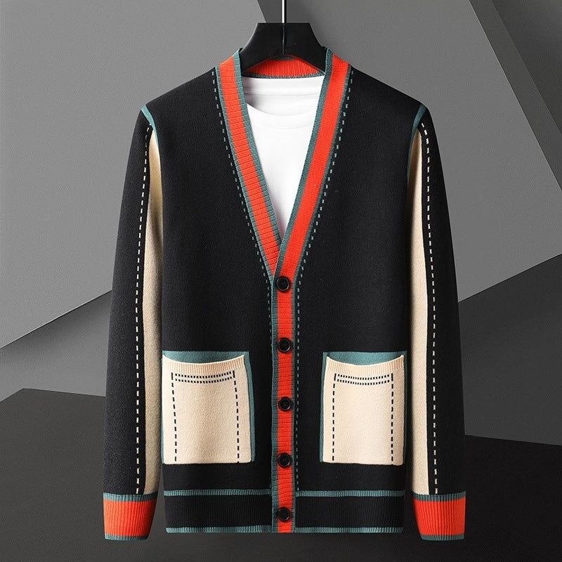 Jason - Cardigan di maglia elegante con abbottonatura per uomo
