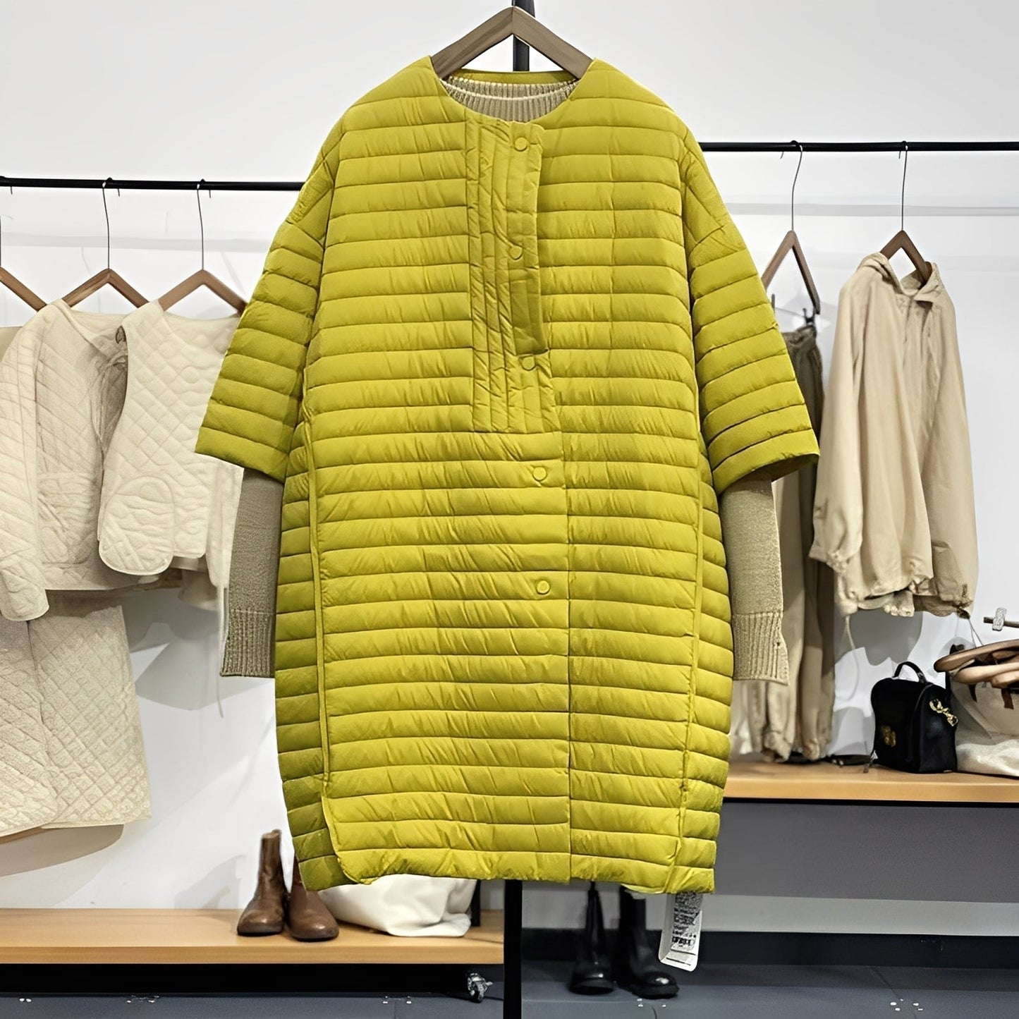 Gladys - Bequemer Damenmantel in großen Größen mit Knöpfen