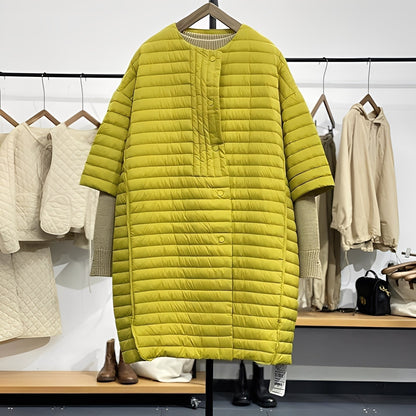 Gladys - Bequemer Damenmantel in großen Größen mit Knöpfen