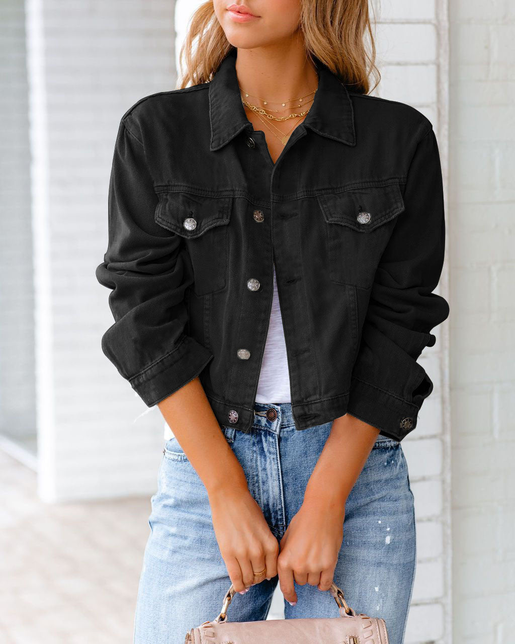 Carolyn - Bequeme Jeansjacke mit Taschen für Frauen