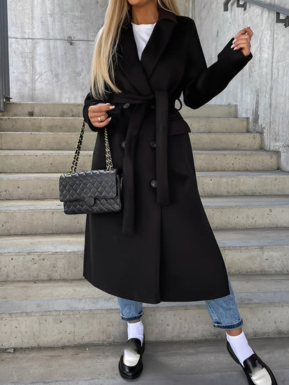 Suzanne - Manteau pour femme intemporel à double boutonnage avec ceinture