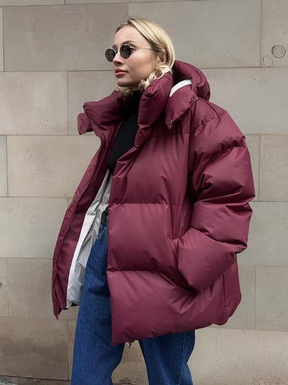 Loreen - Wygodna, dobrze ocieplana, luźno skrojona kurtka damska