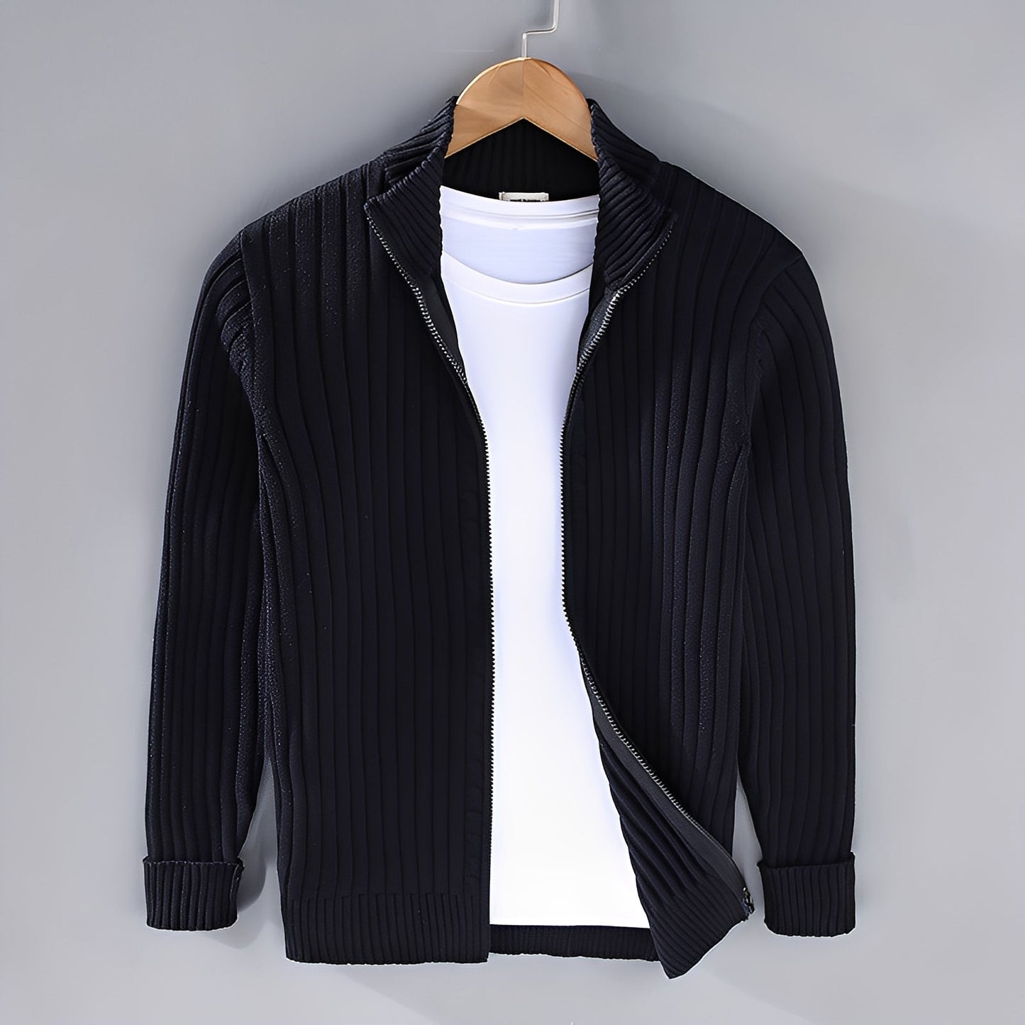 Jacquy - Cardigan moderno da uomo in maglia