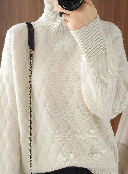 Ryanne - Przytulny damski kaszmirowy sweter z golfem