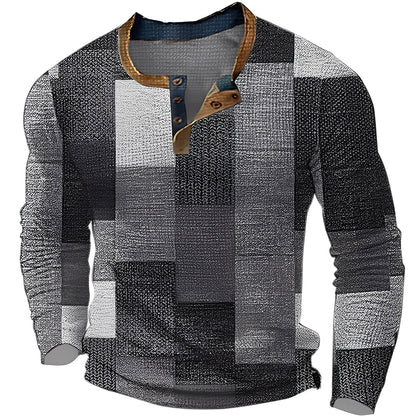 Brennan - wygodna, z nadrukiem męska koszulka z długim rękawem