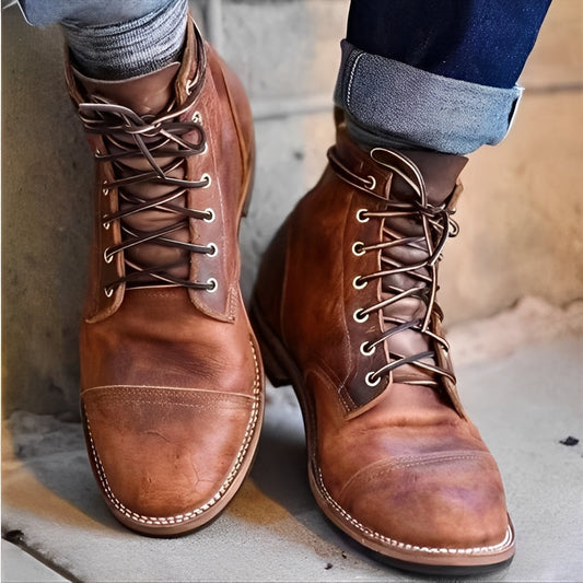 Jaydon - Bottes classiques en cuir pour hommes avec bout rond