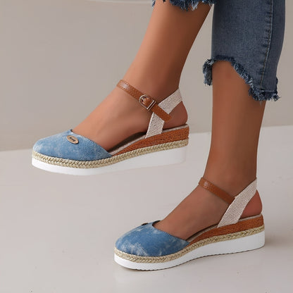 Elinor - Bequeme Hanf-Keilsandalen für Damen