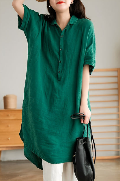 Krystina - Robe décontractée en lin pour femmes