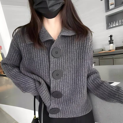 Alannah - Modische Damenstrickjacke mit großen Knöpfen