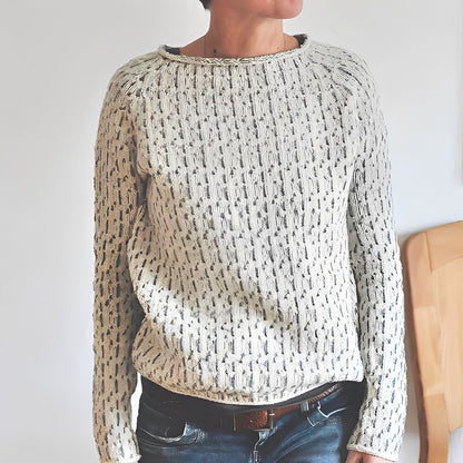 Lucrèce - Locker geschnittener Damenstrickpullover mit Bateau-Ausschnitt