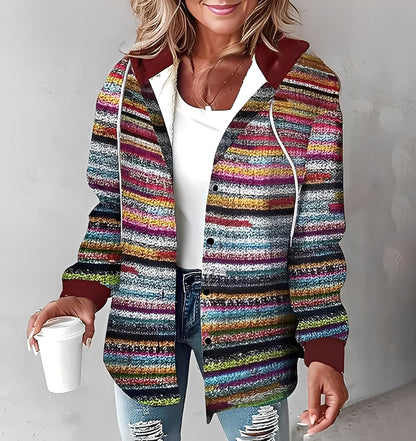 Éliette - Damen-Winterjacke mit Kapuze und Karomuster