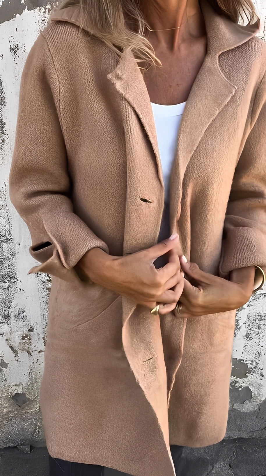 Meridith - Manteau élégant pour femme avec grand col à revers