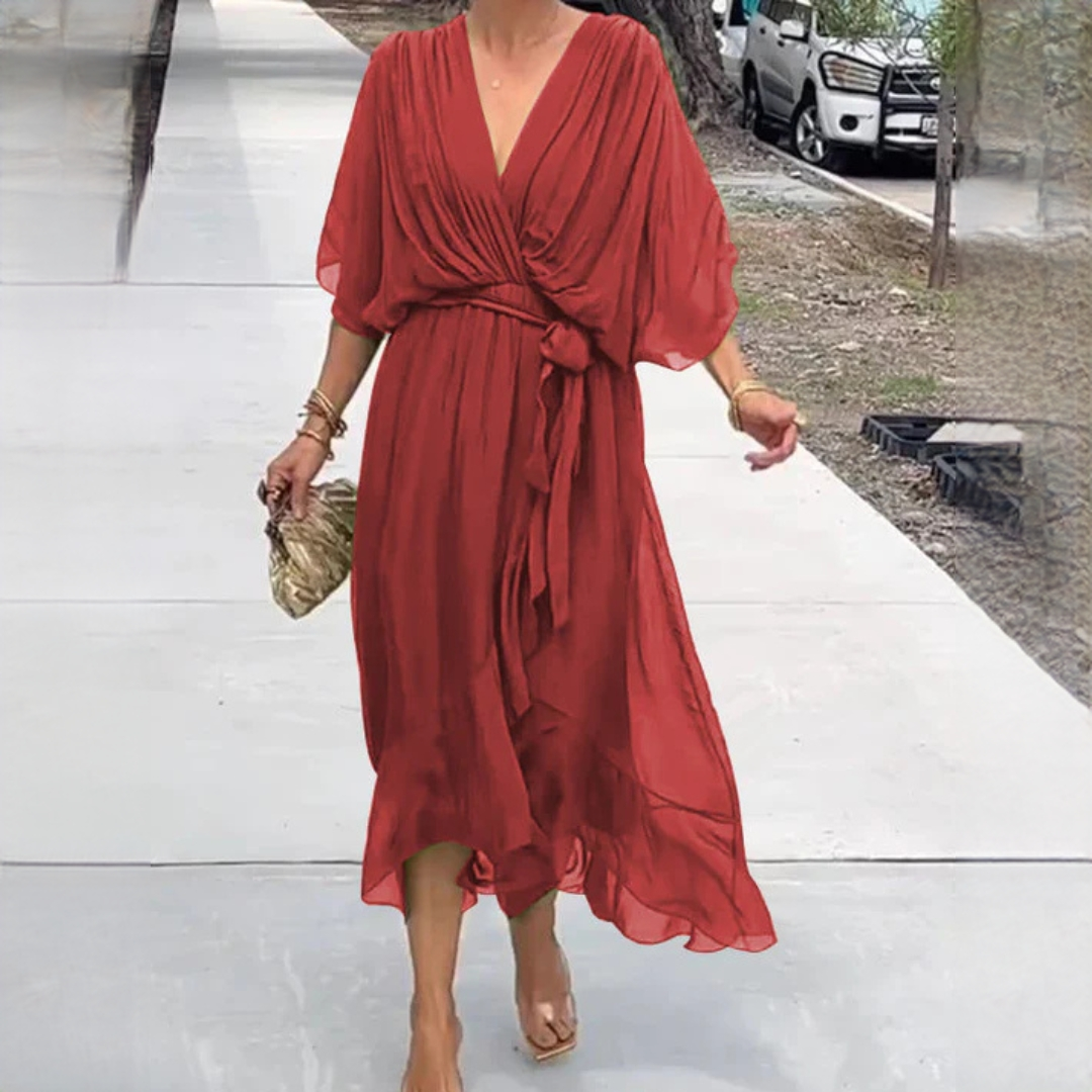 Demara - Elegantes V-Ausschnitt-Kleid für Damen