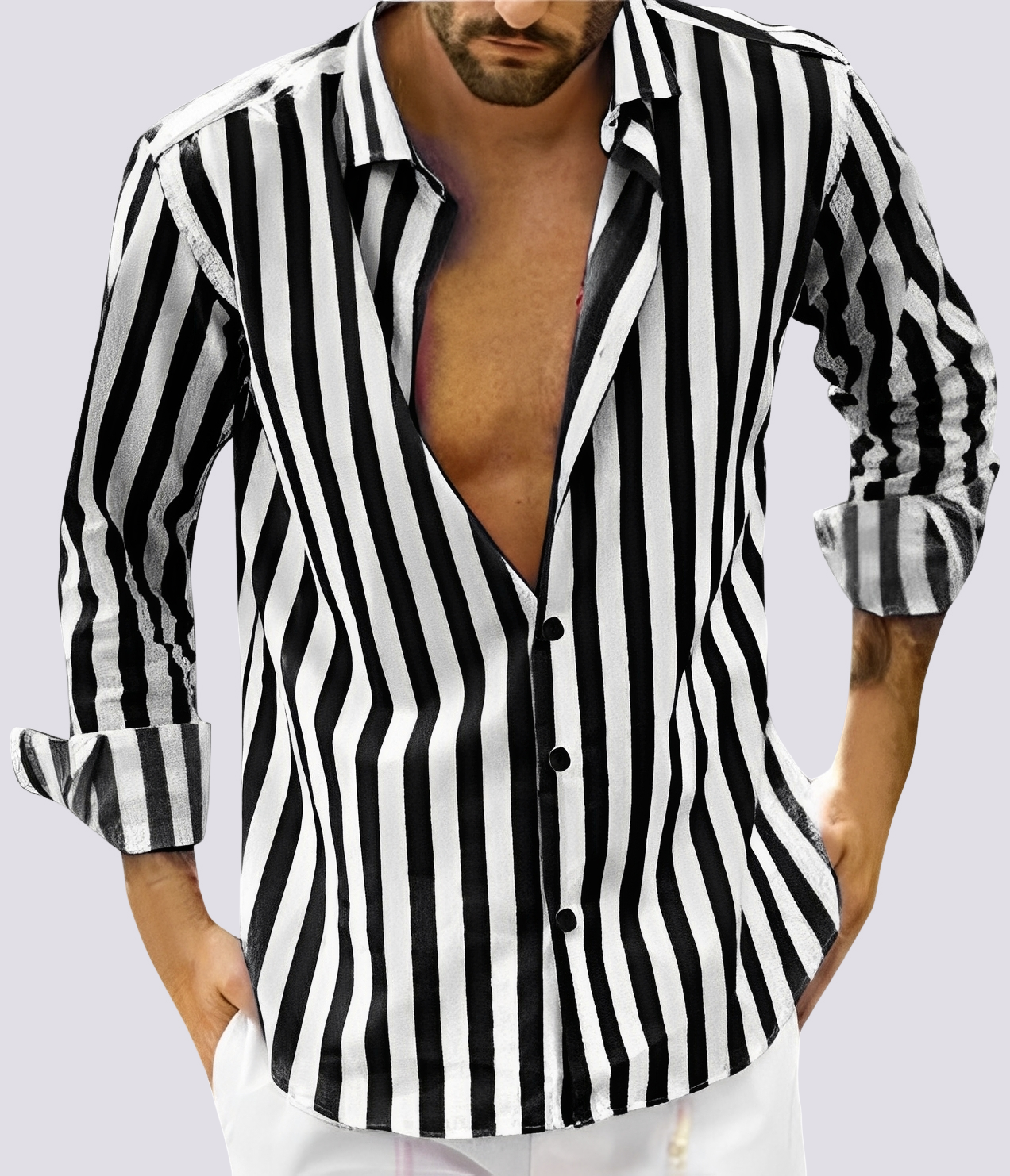 Herbert - Lockeres gestreiftes Herrenhemd