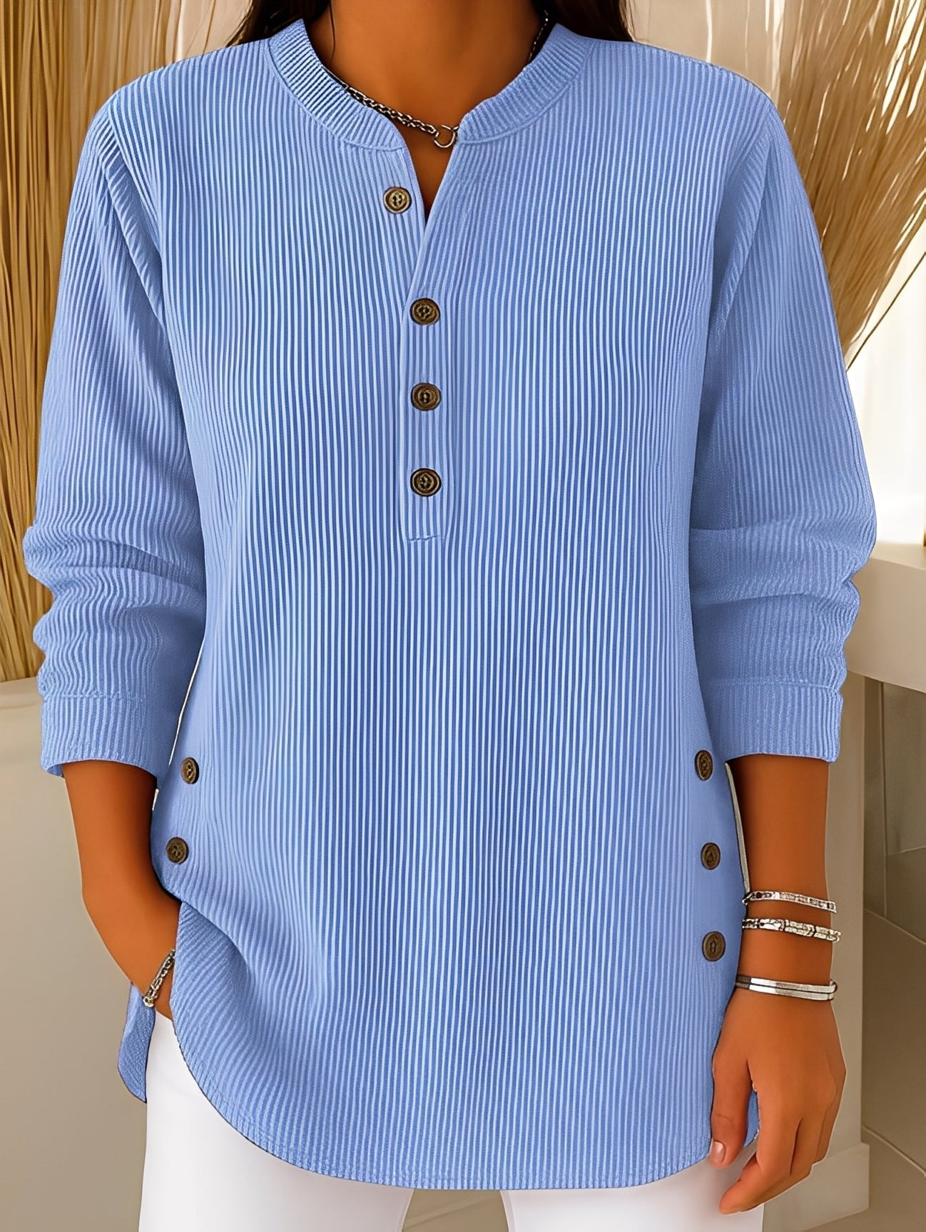 Jocelyn - Komfortabler Damen-Strickpullover mit Knöpfen