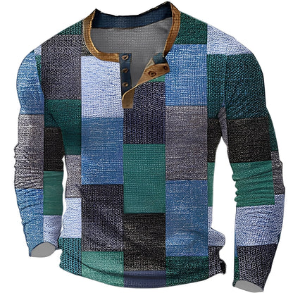 Brennan - wygodna, z nadrukiem męska koszulka z długim rękawem