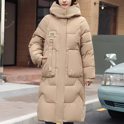 Rexanne - Modna długa damska bluza z kapturem z zamkiem