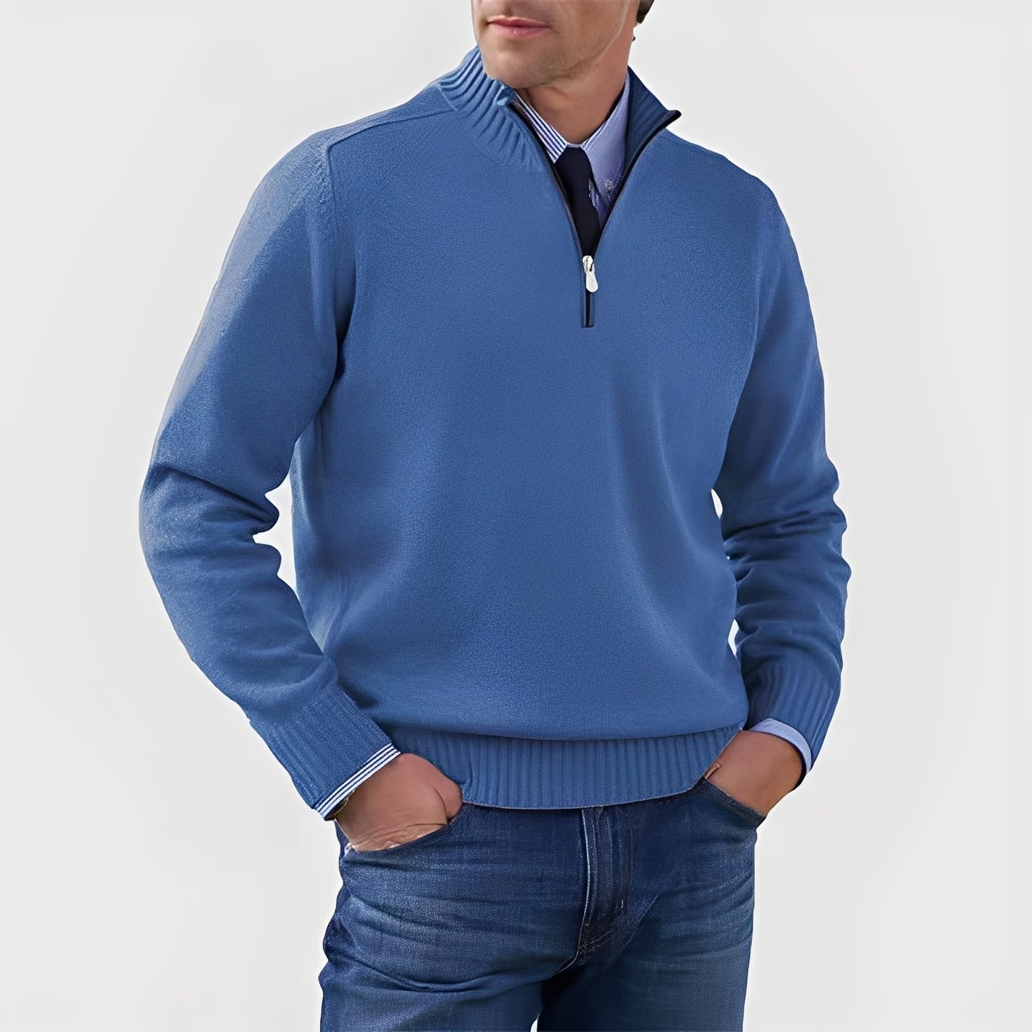 Nolan - Comfortable Men's Knit Sweater with Zipper