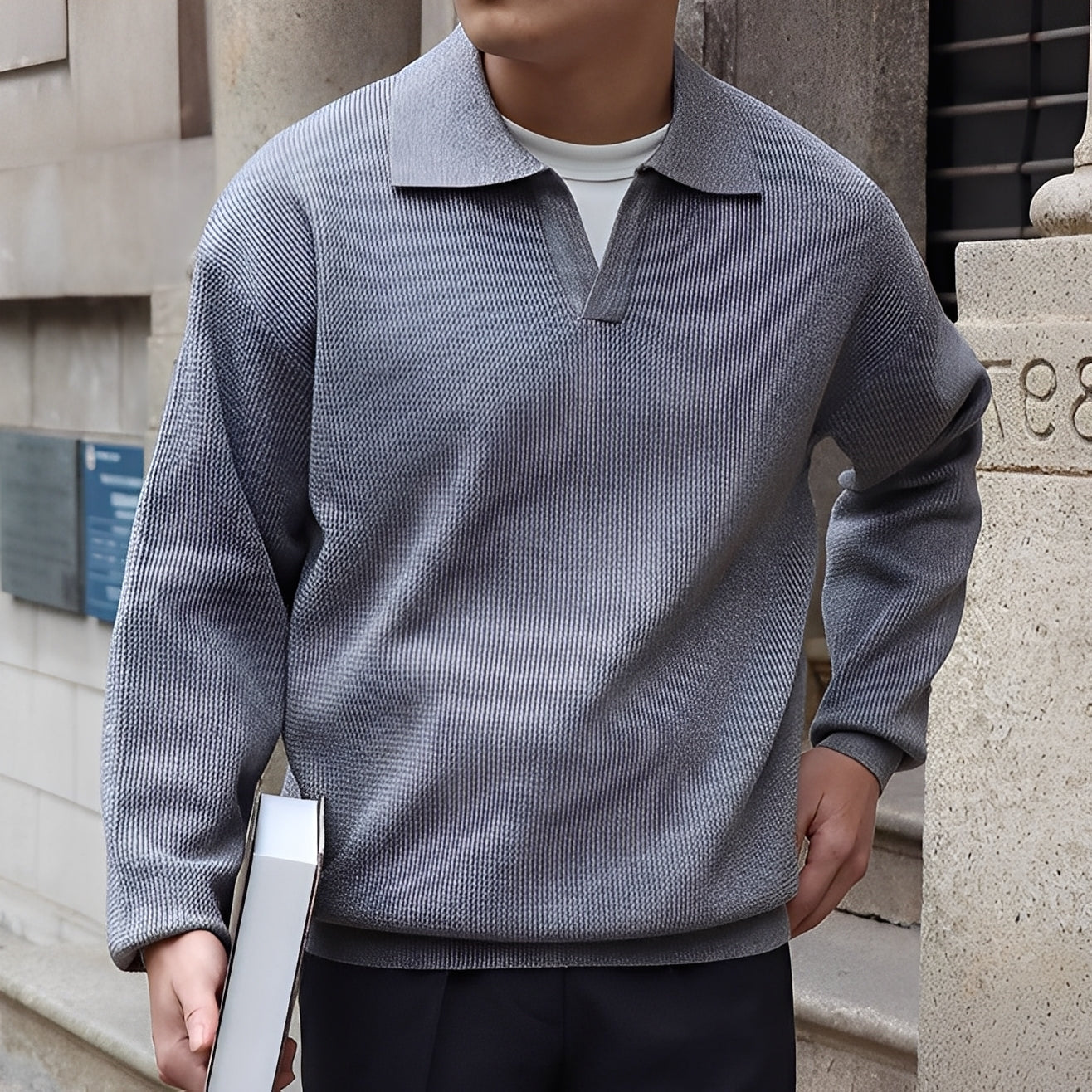 Ronald - Klasické pánské polotriko s dlouhými rukávy