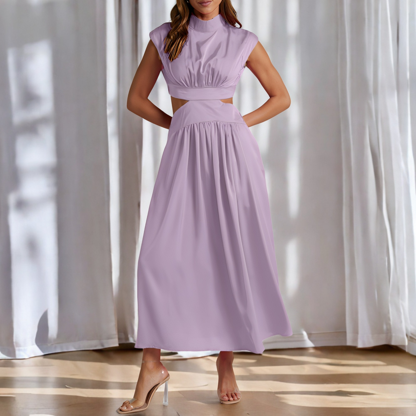 Christina - Lockeres Maxikleid mit Taillenausschnitt für Damen