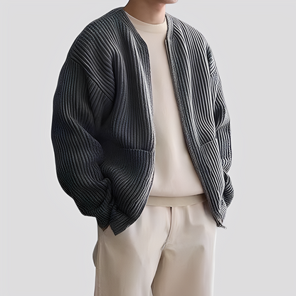 Willy - Casual men's knitted jacket with zipper