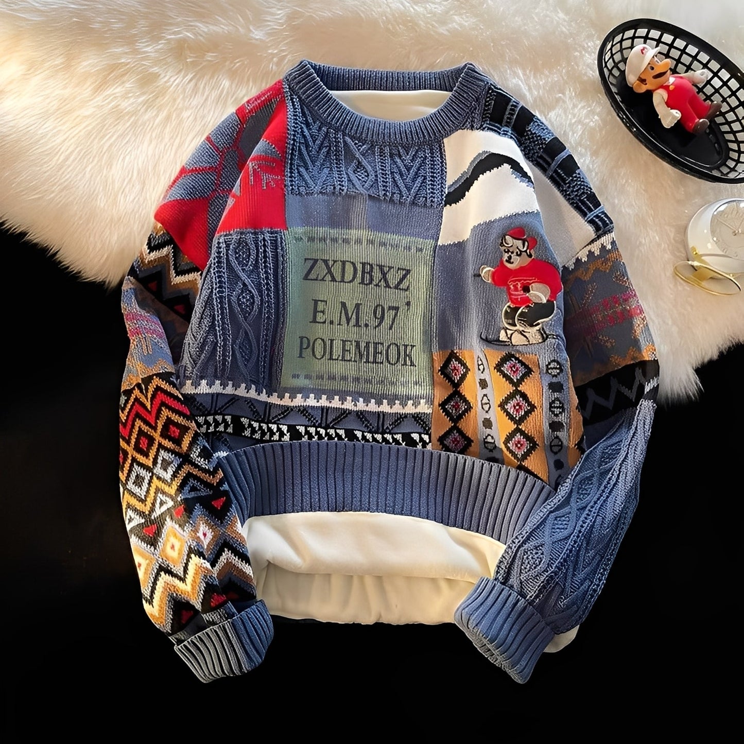 Charles - Stilvoller, locker gestrickter Weihnachtspullover für Damen