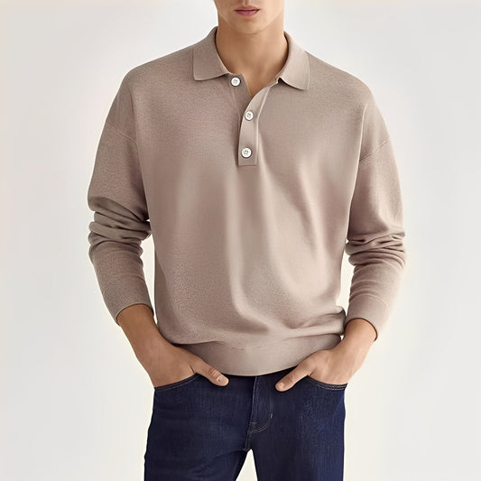 Zavier - Lässiges langes Herren-Poloshirt